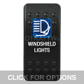 CONTURA II, WINDSHIELD LIGHTS, BLUE SINGLE LENS, SINGLE UPPER DEPENDENT
