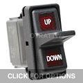 CONTURA XII, UP / DOWN, SEALED PADDLE ROCKER SWITCH, RED LENS