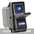 CONTURA XII, UP / DOWN, SEALED PADDLE ROCKER SWITCH, BLUE LENS