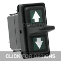 CONTURA XII, ARROWS, SEALED PADDLE ROCKER SWITCH, GREEN LENS
