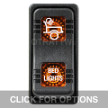 CONTURA X, BED LIGHTS, SEALED ROCKER SWITCH, AMBER LENS