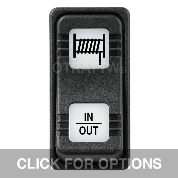 CONTURA X, WINCH IN/OUT, SEALED ROCKER SWITCH, WHITE LENS CONTURA X, WINCH IN/OUT, SEALED ROCKER SWITCH, WHITE LENS
