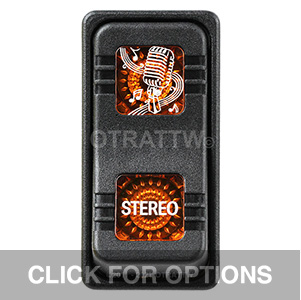CONTURA X, STEREO, SEALED ROCKER SWITCH, AMBER LENS CONTURA X, STEREO, SEALED ROCKER SWITCH, AMBER LENS