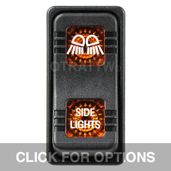 CONTURA X, SIDE LIGHTS, SEALED ROCKER SWITCH, AMBER LENS CONTURA X, SIDE LIGHTS, SEALED ROCKER SWITCH, AMBER LENS