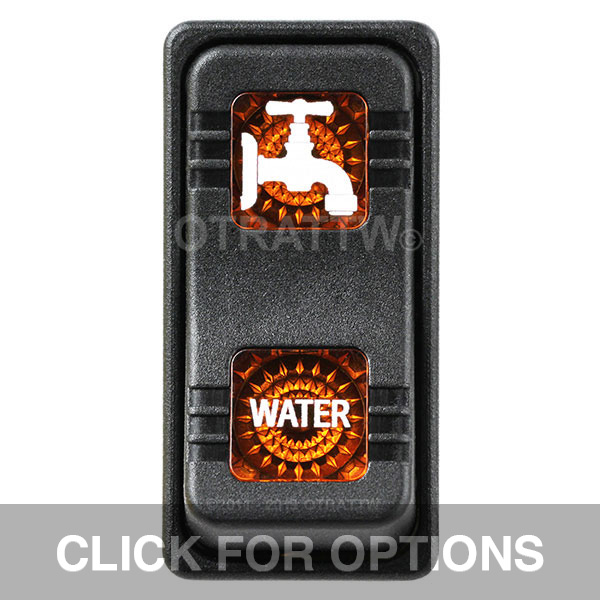 CONTURA X, WATER, SEALED ROCKER SWITCH, AMBER LENS