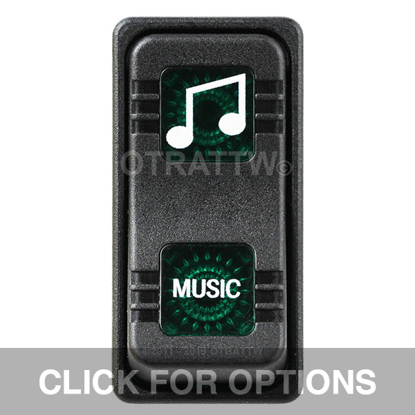 CONTURA X, MUSIC, SEALED ROCKER SWITCH, GREEN LENS