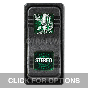 CONTURA X, STEREO, SEALED ROCKER SWITCH, GREEN LENS