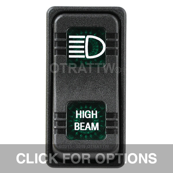 CONTURA X, HIGH BEAM, SEALED ROCKER SWITCH, GREEN LENS