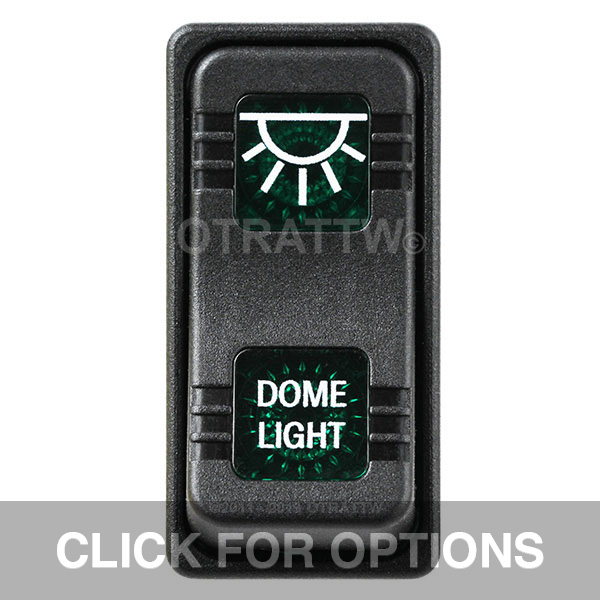 CONTURA X, DOME LIGHT, SEALED ROCKER SWITCH, GREEN LENS
