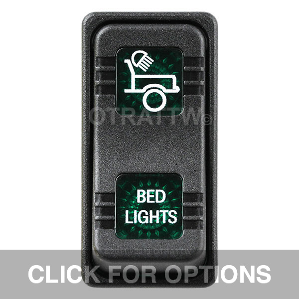 CONTURA X, BED LIGHTS, SEALED ROCKER SWITCH, GREEN LENS