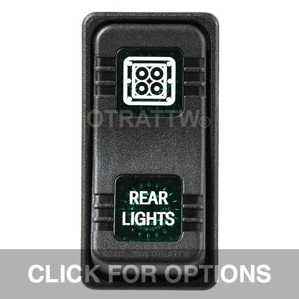CONTURA X, REAR LIGHTS, SEALED ROCKER SWITCH, GREEN LENS