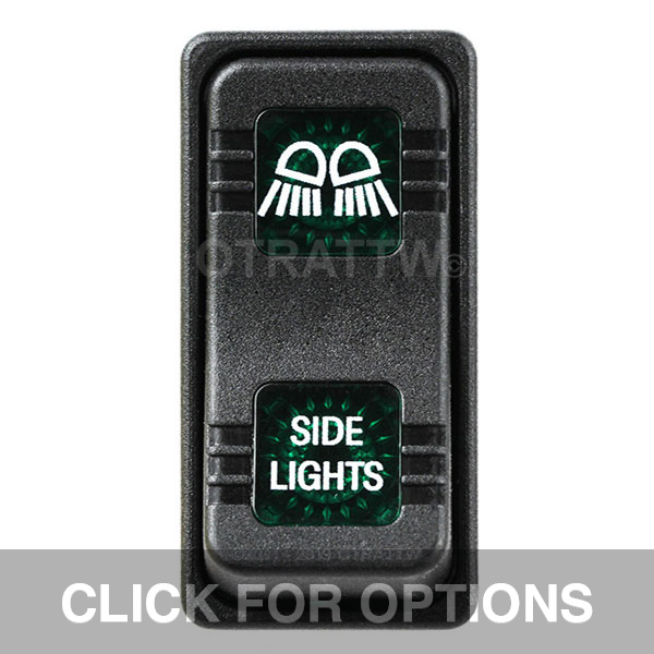 CONTURA X, SIDE LIGHTS, SEALED ROCKER SWITCH, GREEN LENS