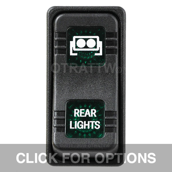 CONTURA X, REAR LIGHTS, SEALED ROCKER SWITCH, GREEN LENS