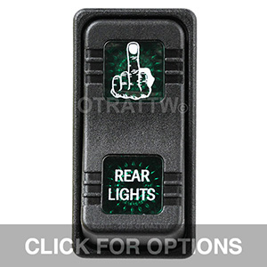 CONTURA X, REAR LIGHTS, SEALED ROCKER SWITCH, GREEN LENS