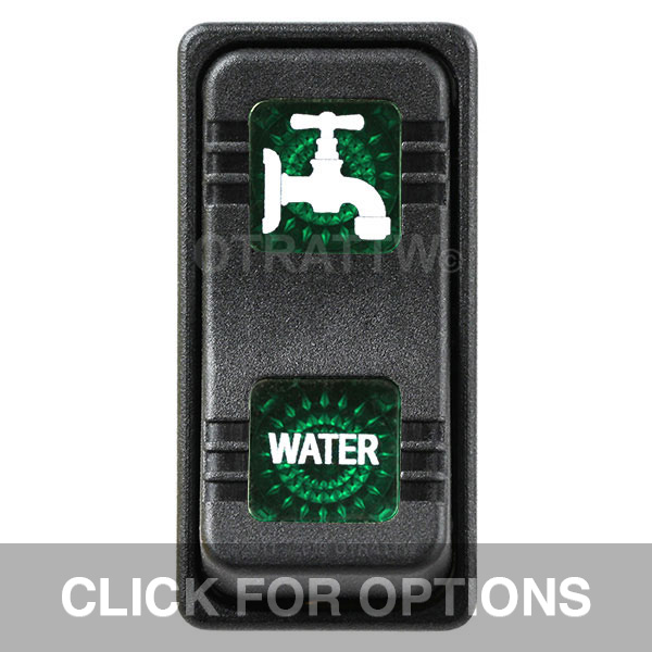 CONTURA X, WATER, SEALED ROCKER SWITCH, GREEN LENS CONTURA X, WATER, SEALED ROCKER SWITCH, GREEN LENS