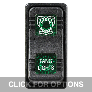 CONTURA X, FANG LIGHTS, SEALED ROCKER SWITCH, GREEN LENS CONTURA X, FANG LIGHTS, SEALED ROCKER SWITCH, GREEN LENS
