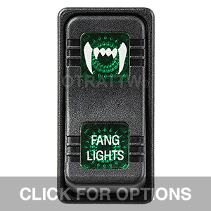 CONTURA X, FANG LIGHTS, SEALED ROCKER SWITCH, GREEN LENS CONTURA X, FANG LIGHTS, SEALED ROCKER SWITCH, GREEN LENS