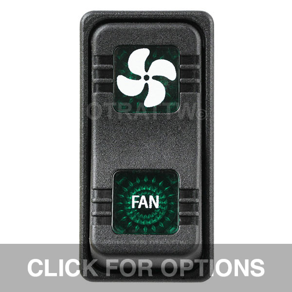 CONTURA X, FAN, SEALED ROCKER SWITCH, GREEN LENS