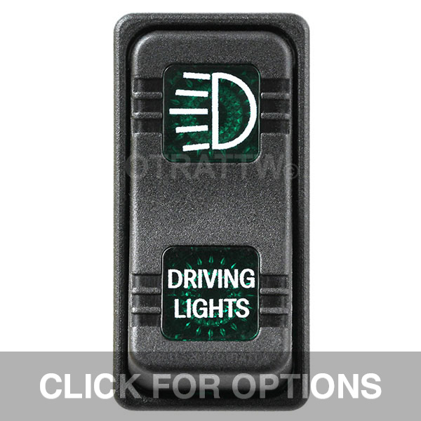 CONTURA X, DRIVING LIGHTS, SEALED ROCKER SWITCH, GREEN LENS