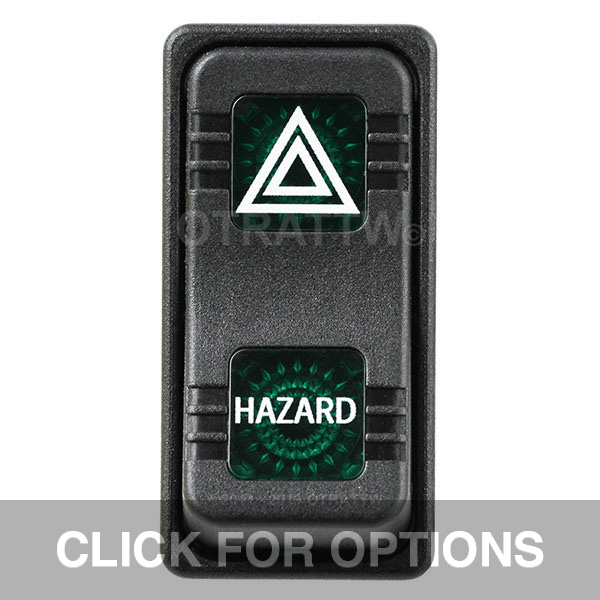 CONTURA X, HAZARD, SEALED ROCKER SWITCH, GREEN LENS