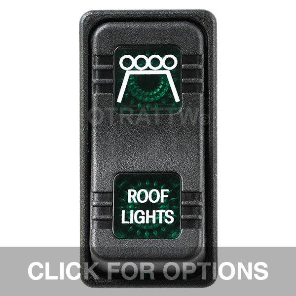 CONTURA X, ROOF LIGHTS, SEALED ROCKER SWITCH, GREEN LENS