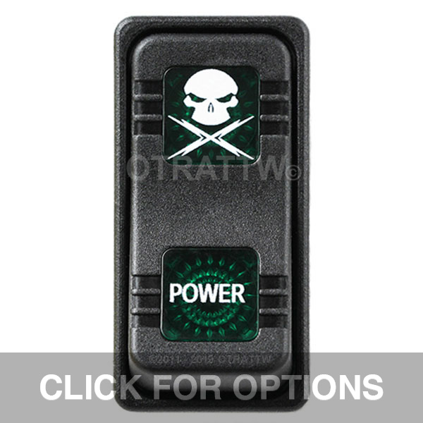 CONTURA X, POWER, SEALED ROCKER SWITCH, GREEN LENS