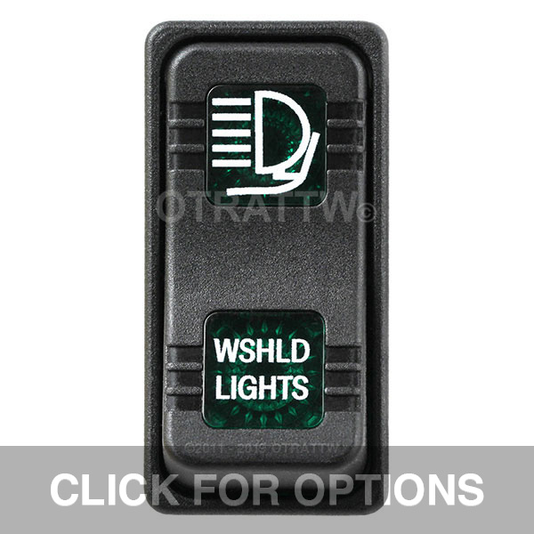 CONTURA X, WINDSHIELD LIGHTS, SEALED ROCKER SWITCH, GREEN LENS