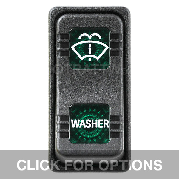 CONTURA X, WASHER, SEALED ROCKER SWITCH, GREEN LENS