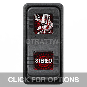 CONTURA X, STEREO, SEALED ROCKER SWITCH, RED LENS