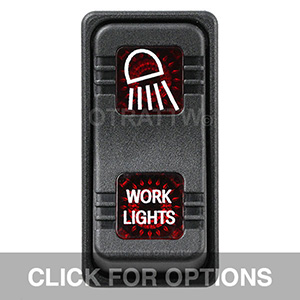CONTURA X, WORK LIGHT, SEALED ROCKER SWITCH, RED LENS CONTURA X, WORK LIGHT, SEALED ROCKER SWITCH, RED LENS