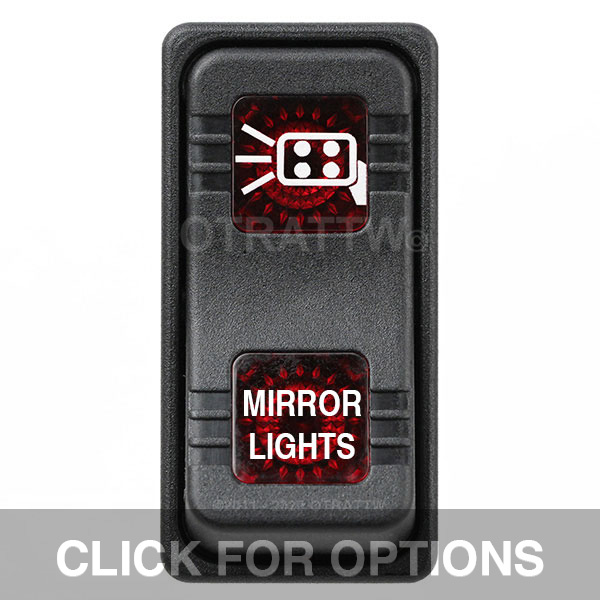 CONTURA X, MIRROR LIGHTS, SEALED ROCKER SWITCH, RED LENS CONTURA X, MIRROR LIGHTS, SEALED ROCKER SWITCH, RED LENS