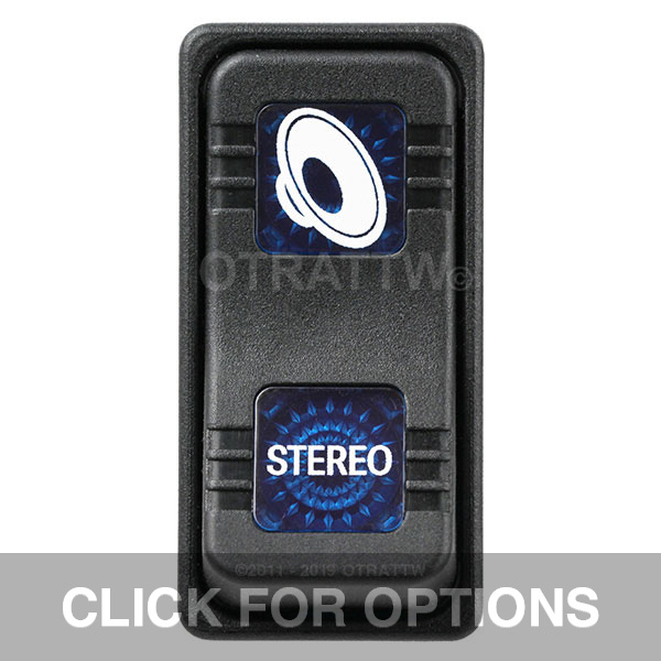CONTURA X, STEREO, SEALED ROCKER SWITCH, BLUE LENS