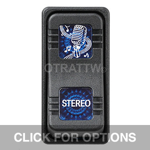 CONTURA X, STEREO, SEALED ROCKER SWITCH, BLUE LENS