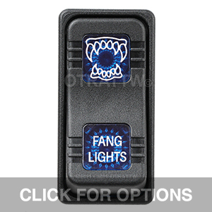 CONTURA X, FANG LIGHTS, SEALED ROCKER SWITCH, BLUE LENS CONTURA X, FANG LIGHTS, SEALED ROCKER SWITCH, BLUE LENS