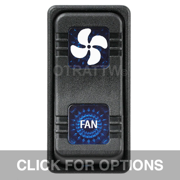 CONTURA X, FAN, SEALED ROCKER SWITCH, BLUE LENS