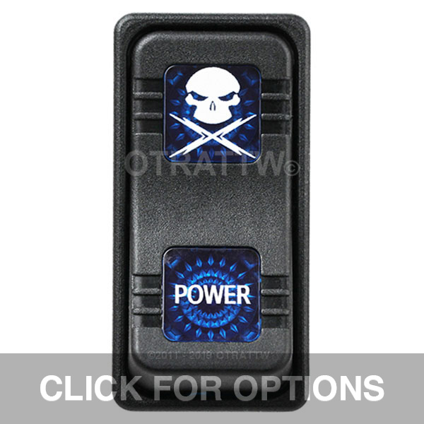 CONTURA X, POWER, SEALED ROCKER SWITCH, BLUE LENS