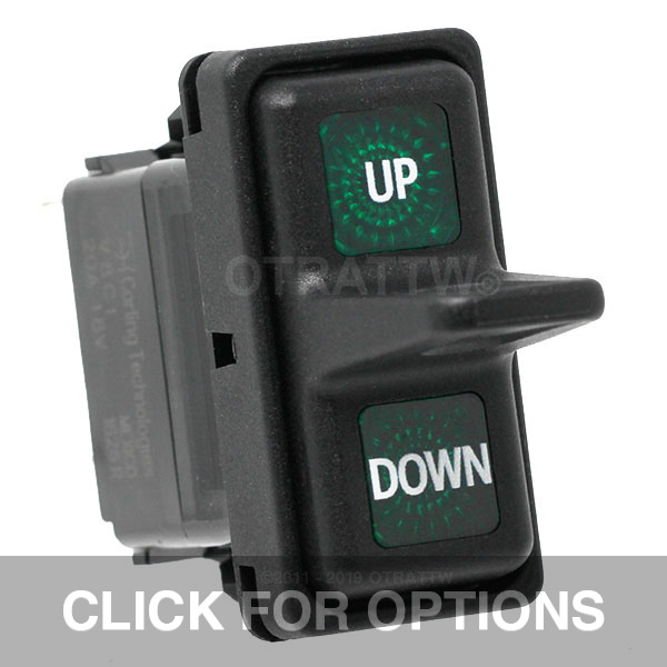CONTURA XII, UP / DOWN, SEALED PADDLE ROCKER SWITCH, GREEN LENS
