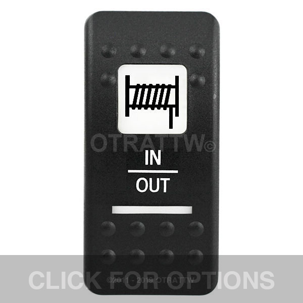 CONTURA II, WINCH IN/OUT, WHITE LENS, DPDT ROCKER SWITCH CONTURA II, WINCH IN/OUT, WHITE LENS, DPDT ROCKER SWITCH