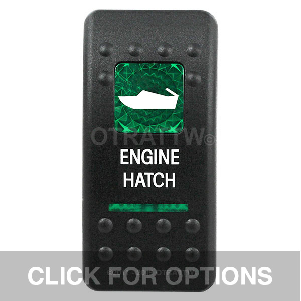 CONTURA II, ENGINE HATCH, GREEN LENS, DPDT ROCKER SWITCH