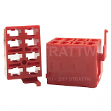 Eight Terminal Rear Connector Housing Red Eight Terminal Rear Connector Housing Red
